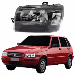 Farol Fiat Uno 2004 Até 2013 Máscara Negra Lado Esquerdo Motorista