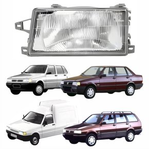 Farol Fiat Uno Fiorino Elba Prêmio 1991 Até 2003 Lente De Vidro Lado Esquerdo Motorista