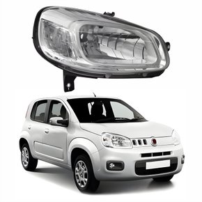 Farol Principal Fiat Uno Vivace 2015 Até 2021 Cromado Lado Direito Passageiro