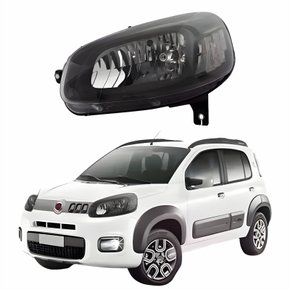 Farol Principal Fiat Uno Vivace 2015 Até 2021 Máscara Negra Lado Esquerdo Motorista