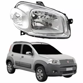 Farol Fiat Uno Way 2010 Até 2014 Original Máscara Cromada Lado Direito Passageiro
