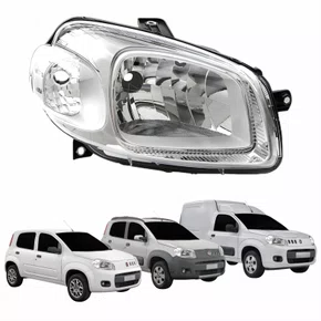 Farol Fiat Uno Way Vivace 2010 Até 2014 Fiorino 2014 Até 2019 Original Máscara Cromada Lado Direito Passageiro