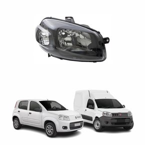 Farol Fiat Uno Way Vivace Fiorino 2010 Até 2019 Máscara Negra Lado Direito Passageiro