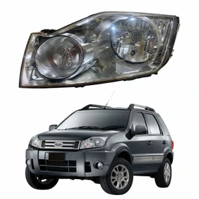 Farol Principal Ford Ecosport 2008 2009 2010 2011 2012 Cromado Lado Esquerdo Motorista