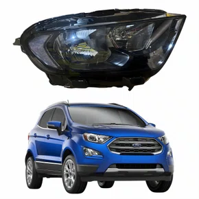 Farol Principal Ford Ecosport 2018 2019 2020 2021 Máscara Negra Sem Led Lado Direito Passageiro