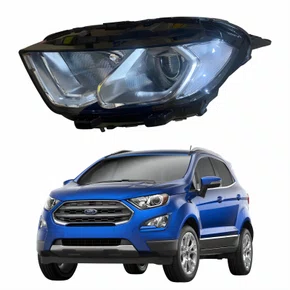 Farol Principal Ford Ecosport 2018 2019 2020 2021 Máscara Cromada Com Led Lado Esquerdo Motorista