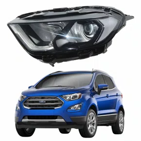Farol Principal Ford Ecosport 2018 2019 2020 2021 Máscara Negra Com Led Lado Esquerdo Motorista
