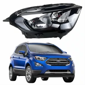 Farol Principal Ford Ecosport 2018 2019 2020 2021 Máscara Negra Sem Led Lado Direito Passageiro