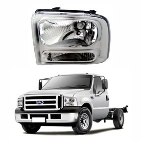 Farol Ford F250 2007 Até 2011 Máscara Cromada Lado Esquerdo Motorista