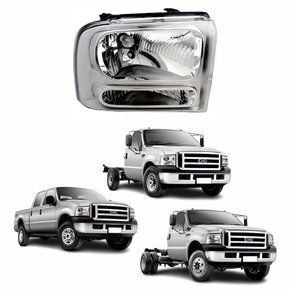 Farol Ford F250 F350 F4000 2007 Até 2011 Máscara Cromada Lado Direito Passageiro