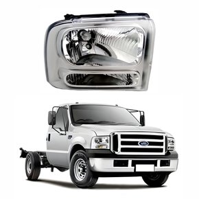 Farol Ford F350 2007 Até 2011 Máscara Cromada Lado Direito Passageiro