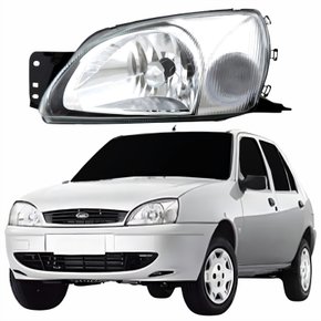 Farol Ford Fiesta 2000 2001 2002 Pisca Cristal Lado Esquerdo Motorista