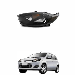 Farol Ford Fiesta 2011 Até 2016 Máscara Negra Lado Esquerdo Motorista