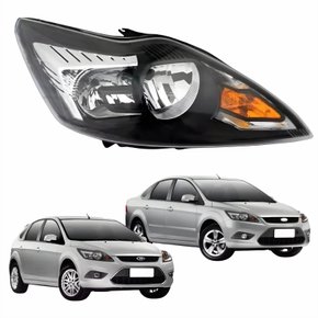 Farol Ford Focus 2009 Até 2013 Máscara Negra Lado Direito Passageiro