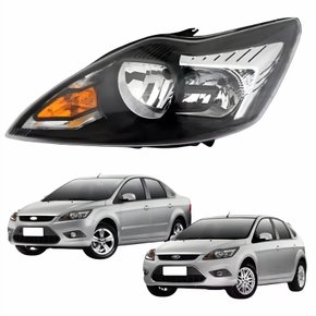 Farol Ford Focus 2009 Até 2013 Máscara Negra Lado Esquerdo Motorista
