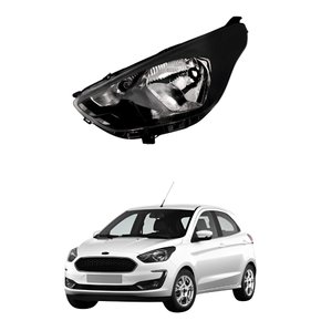 Farol Ford Ka 2019 2020 2021 Máscara Negra Lado Esquerdo Motorista