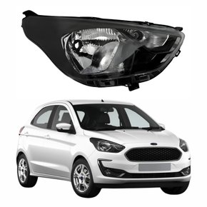 Farol Ford Ka 2019 Até 2022 Máscara Negra Lado Direito Passageiro