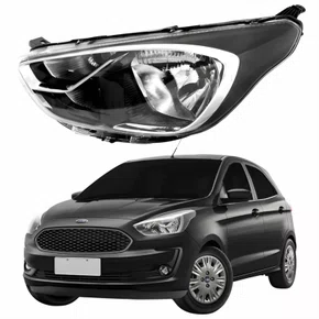 Farol Ford Ka 2019 Até 2023 Original Máscara Negra Lado Esquerdo Motorista