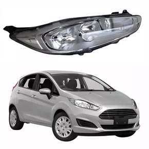 Farol Ford New Fiesta 2014 Até 2019 Máscara Cromada Lado Direito Passageiro