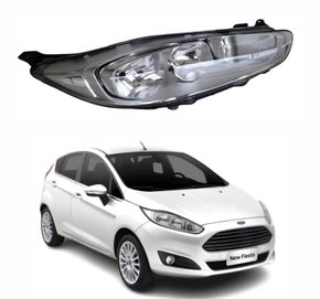 Farol Ford New Fiesta 2014 Até 2019 Máscara Negra Lado Direito Passageiro