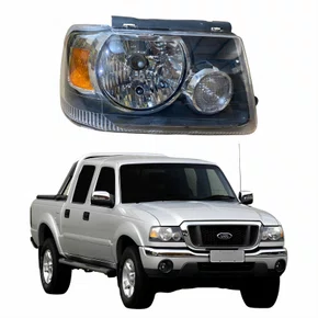 Farol Principal Ford Ranger 2005 Até 2009 Máscara Negra Pisca Âmbar Lado Direito Passageiro
