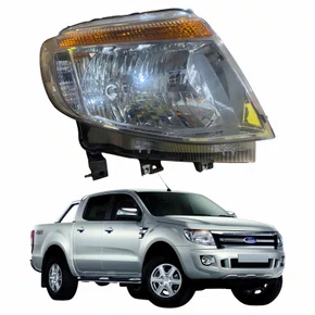 Farol Principal Ford Ranger 2012 Até 2016 Máscara Cromada Pisca Âmbar Com Motor Lado Direito Passageiro
