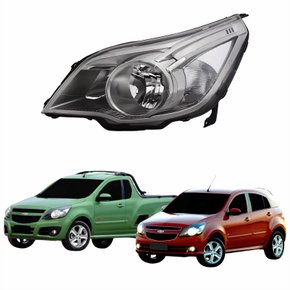 Farol Gm Agile 2009 Até 2016 Montana 2010 Até 2021 Cromomix Lado Esquerdo Motorista