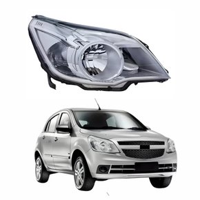 Farol Gm Agile 2009 Até 2013 Máscara Cromada Direito Passageiro