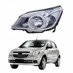 Farol Gm Agile 2009 Até 2013 Máscara Cromada Lado Esquerdo Motorista
