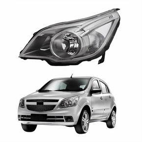 Farol Gm Agile 2009 Até 2016 Máscara Cromomix Lado Esquerdo Motorista