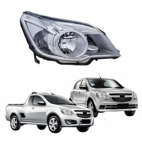 Farol Gm Agile Montana 2009 Até 2013 Máscara Cromada Lado Direito Passageiro