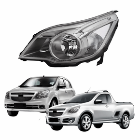 Farol Gm Agile Montana 2009 Até 2021 Máscara Cromomix Lado Esquerdo Motorista