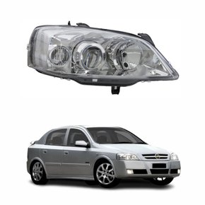 Farol GM Astra 2003 Até 2012 Foco Duplo Máscara Cromada Lado Direito Passageiro