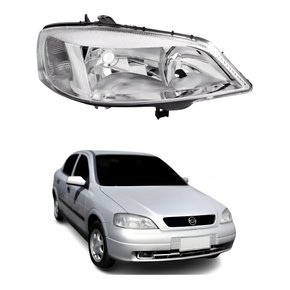 Farol Gm Astra 1998 Até 2002 Máscara Cromada Lado Direito Passageiro
