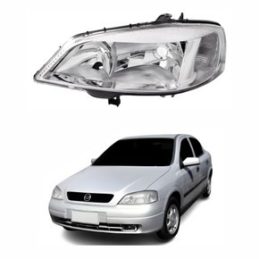 Farol Gm Astra 1998 Até 2002 Máscara Cromada Lado Esquerdo Motorista
