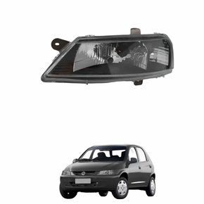 Farol GM Celta 2000 até 2006 Foco Simples Mascara Negra Lado Esquerdo Motorista