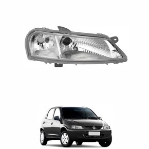 Farol Gm Celta 2000 Até 2006 Mascara Cromada Lado Direito Passageiro