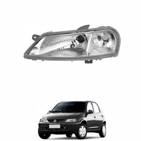 Farol Gm Celta 2000 Até 2006 Mascara Cromada Lado Esquerdo Motorista