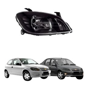 Farol Gm Celta Prisma 2012 Até 2014 Mascara Negra Lado Direito Passageiro