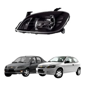 Farol Gm Celta Prisma 2012 Até 2014 Mascara Negra Lado Esquerdo Motorista