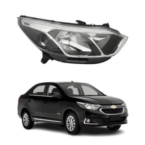 Farol Gm Cobalt 2017 Até 2019 Máscara Cromada Com Friso Cromado Lado Direito Passageiro