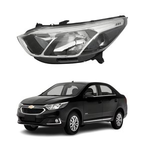 Farol Gm Cobalt 2017 Até 2019 Máscara Cromada Com Friso Cromado Lado Esquerdo Motorista