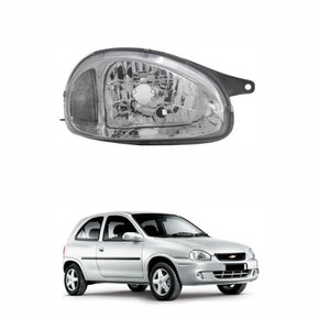 Farol Gm Corsa 2000 Até 2010 Foco Simples Cromada Lado Direito Passageiro