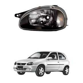 Farol Gm Corsa 2000 Até 2010 Mascara Negra Lado Esquerdo Motorista