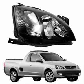 Farol Gm Montana 2003 até 2010 Foco Duplo Máscara Negra Pisca Raiado Lado Direito Passageiro