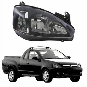 Farol GM Montana 2003 Até 2010 Original Arteb Foco Duplo Máscara Negra Pisca Liso Lado Direito Passageiro