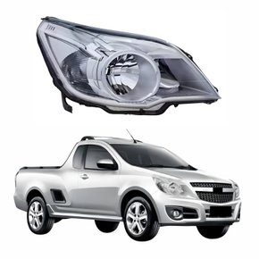 Farol Gm Montana 2009 Até 2013 Máscara Cromada Lado Direito Passageiro