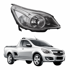 Farol Gm Montana 2010 Até 2021 Máscara Cromomix Lado Direito Passageiro