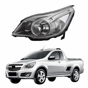 Farol Gm Montana 2010 Até 2021 Máscara Cromomix Lado Esquerdo Motorista