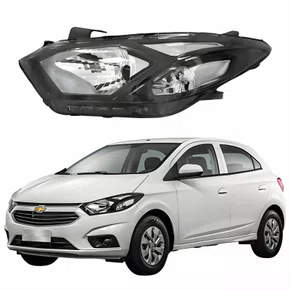 Farol Gm Onix 2017 Até 2020 Máscara Negra Lado Esquerdo Motorista
